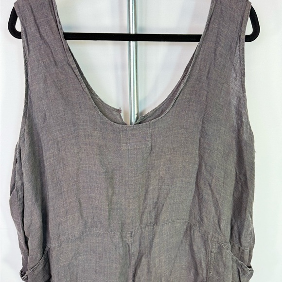 Flax By Jeanne Engelhart Gray Sleeveless Jumpsuit with Wide Leg Design - Picture 5 of 7